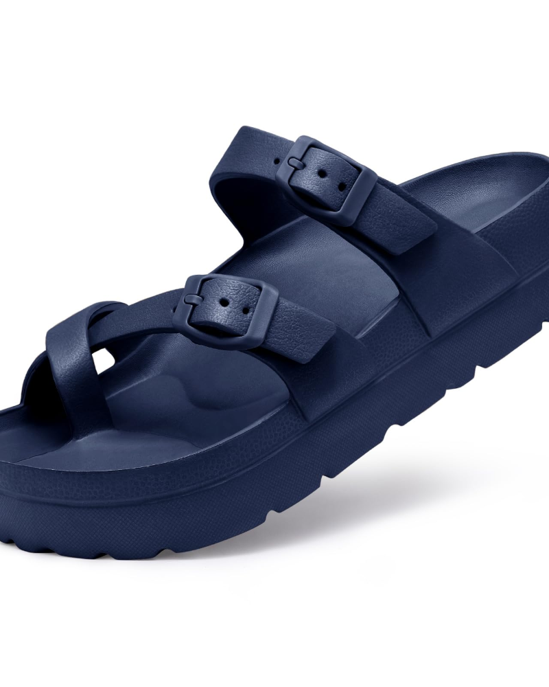 Inara Sandales Femme Slides Plateforme Confort avec Double Boucle & Soutien de Voûte, vue 6