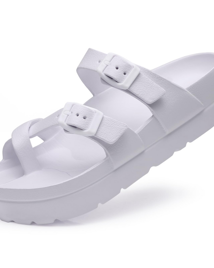 Inara Sandales Femme Slides Plateforme Confort avec Double Boucle & Soutien de Voûte, vue 7