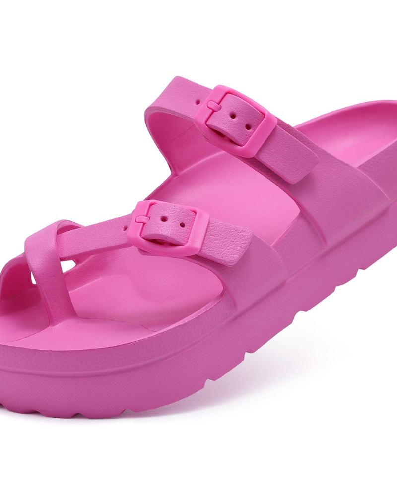 Inara Sandales Femme Slides Plateforme Confort avec Double Boucle & Soutien de Voûte, vue 9