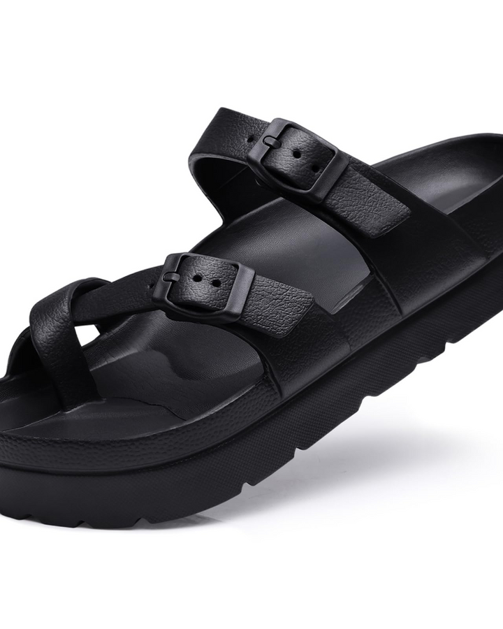 Inara Sandales Femme Slides Plateforme Confort avec Double Boucle & Soutien de Voûte, vue 10