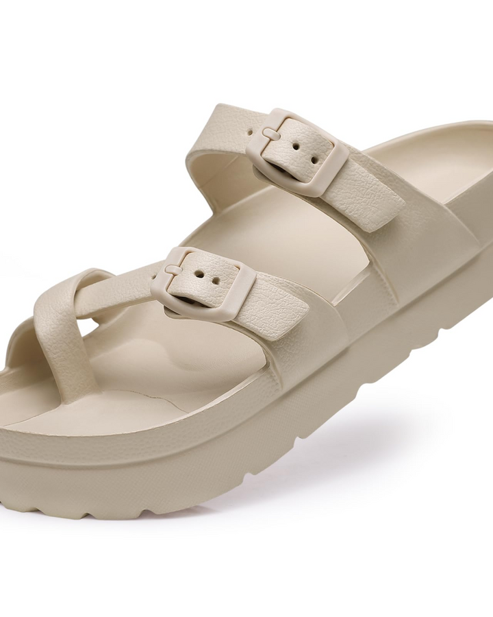 Inara Sandales Femme Slides Plateforme Confort avec Double Boucle & Soutien de Voûte, vue 11