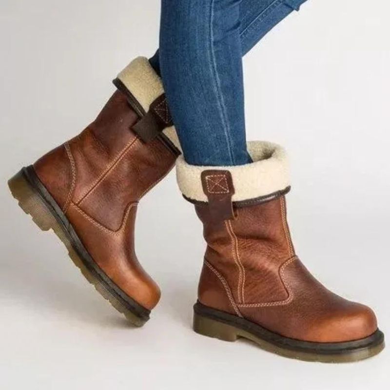 Larah Bottes Hiver Femme Bottines Chaudes Sans Lacets avec Semelle Antidérapante, vue 2