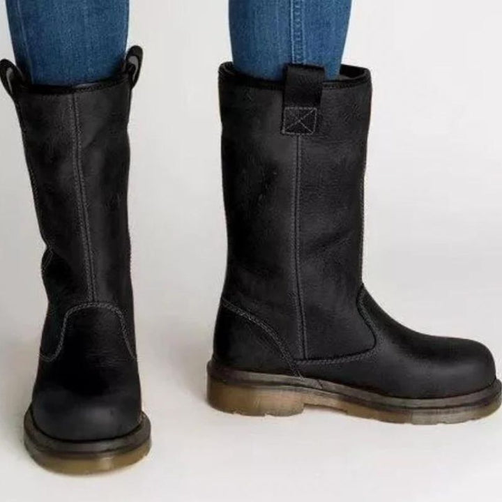 Larah Bottes Hiver Femme Bottines Chaudes Sans Lacets avec Semelle Antidérapante, vue 3