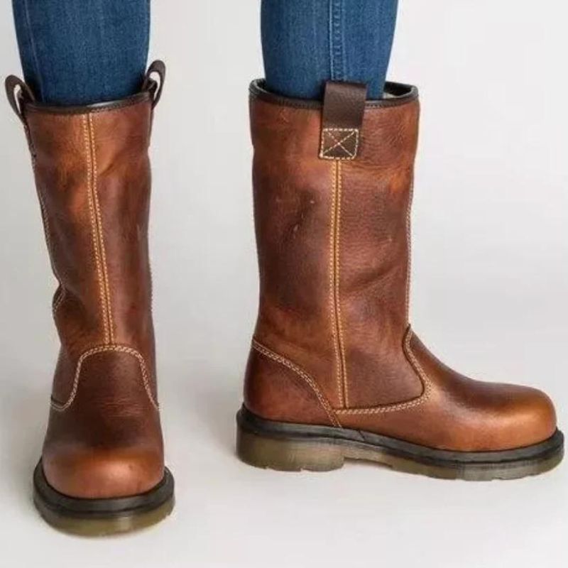 Larah Bottes Hiver Femme Bottines Chaudes Sans Lacets avec Semelle Antidérapante