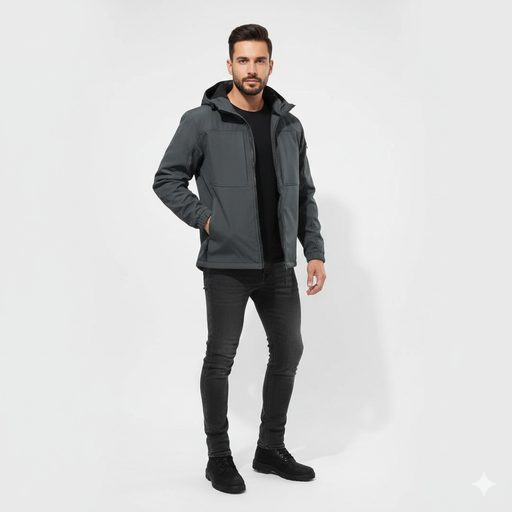 Max Veste Softshell Homme à Capuche Design Fonctionnel & Coupe Moderne Extensible, vue 2