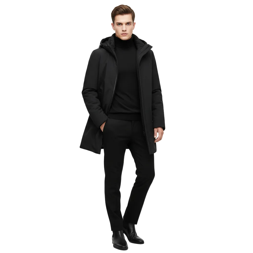 Yan Veste d’Hiver Homme Imperméable Coupe Regular, Capuche & Protection Contre le Froid