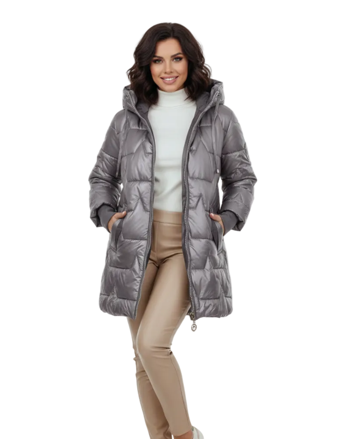 Charlie Manteau d’Hiver Femme Veste Élégante avec Capuche, Poches et Fermeture à Boutons, vue 3