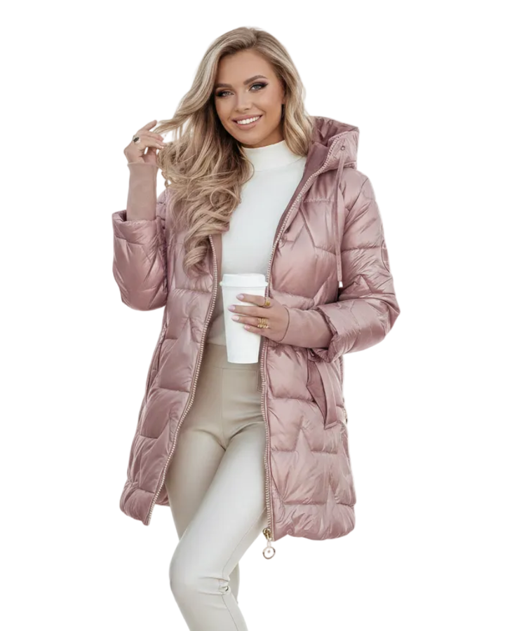 Charlie Manteau d’Hiver Femme Veste Élégante avec Capuche, Poches et Fermeture à Boutons, vue 2