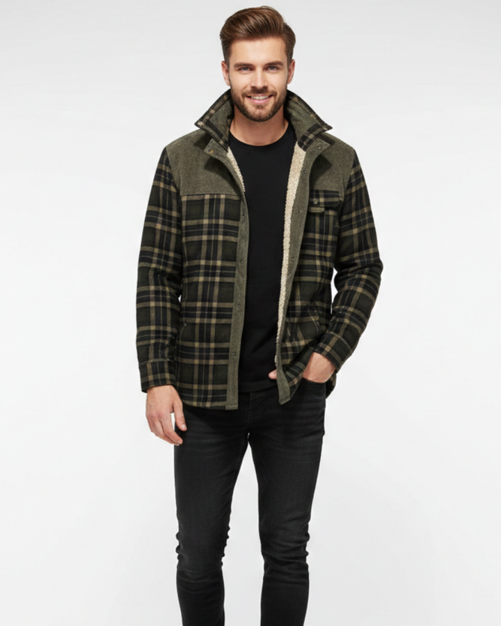 Arthuro Manteau d’Hiver Homme Veste à Carreaux Élégante avec Col Revers & Boutonnage Classique, vue 5