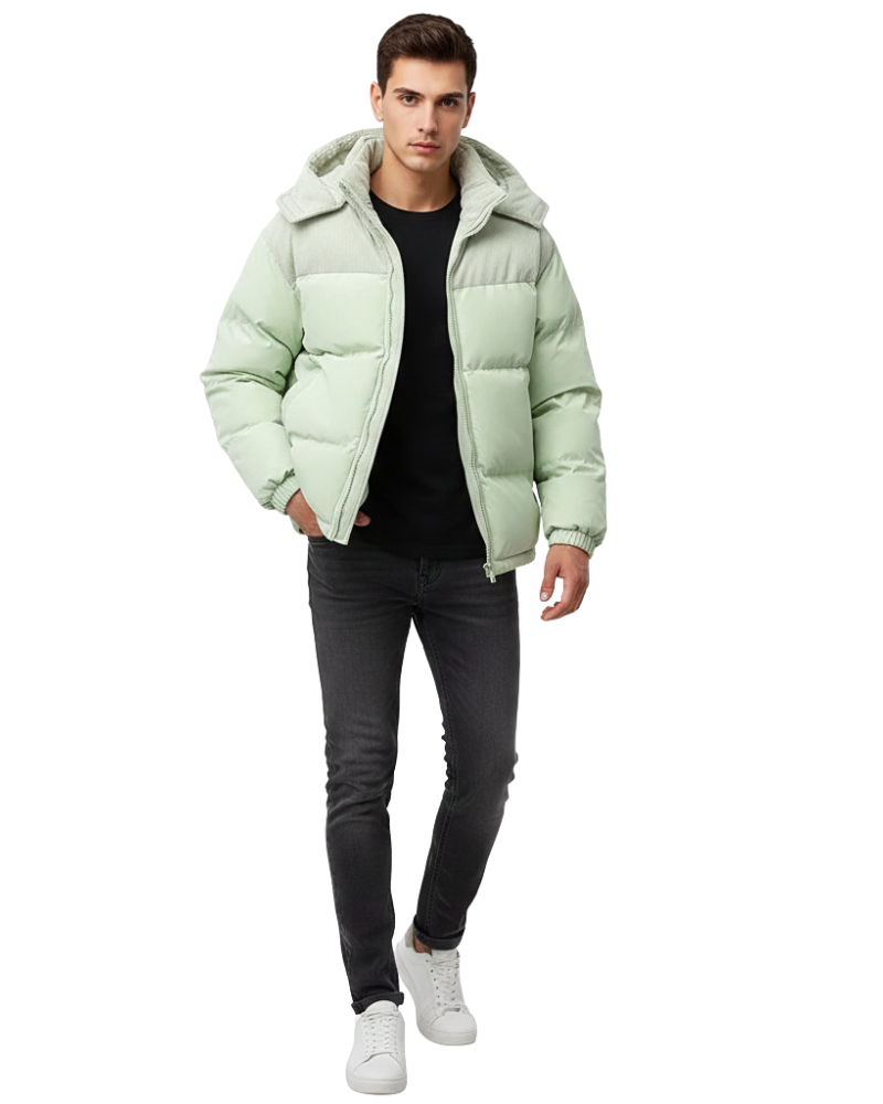 Johan Veste d’Hiver Homme à Capuche Matelassée Coupe Regular Coupe-Vent Automne & Hiver, vue 3