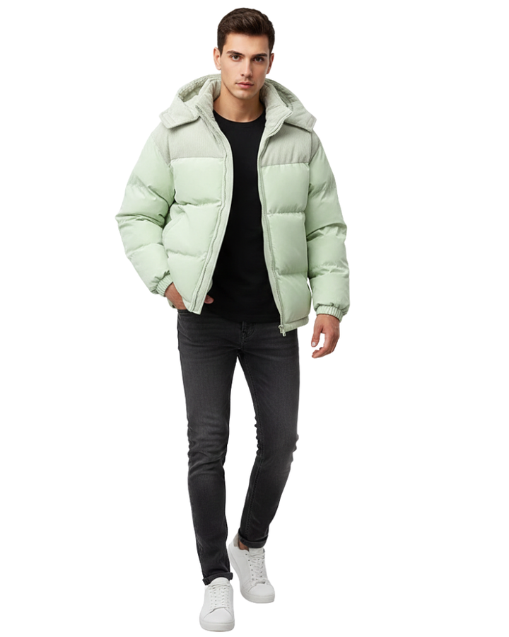 Johan Veste d’Hiver Homme à Capuche Matelassée Coupe Regular Coupe-Vent Automne & Hiver, vue 3