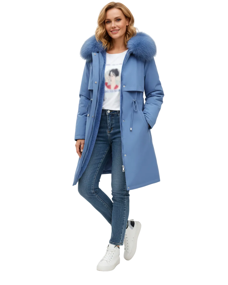Alessia Vieri Manteau d’Hiver Femme avec Col en Fausse Fourrure Coupe Élégante & Doublure Chaude, vue 3