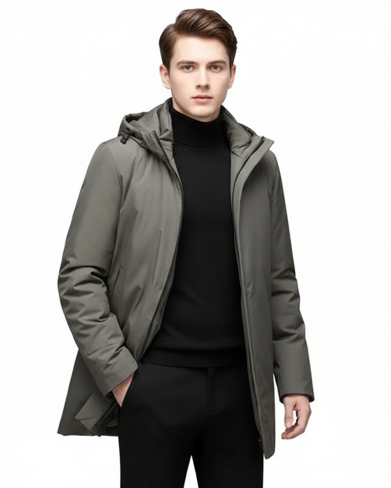 Jamiel Veste d’Hiver Homme Imperméable Manteau Coupe Regular avec Capuche Coupe-Vent