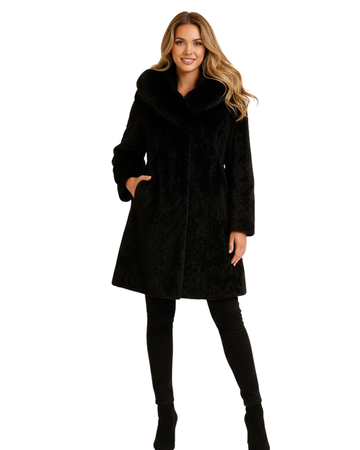 Alessia Vieri Manteau d’Hiver Femme avec Col en Fausse Fourrure Coupe Élégante & Doublure Chaude, vue 2