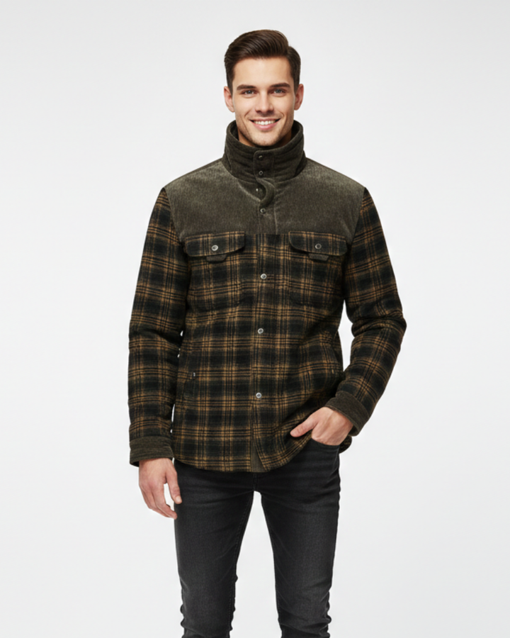 Arthuro Manteau d’Hiver Homme Veste à Carreaux Élégante avec Col Revers & Boutonnage Classique, vue 4