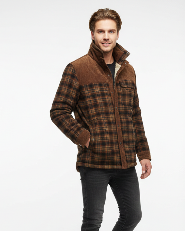 Arthuro Manteau d’Hiver Homme Veste à Carreaux Élégante avec Col Revers & Boutonnage Classique, vue 3