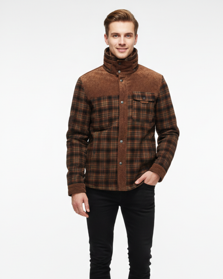 Arthuro Manteau d’Hiver Homme Veste à Carreaux Élégante avec Col Revers & Boutonnage Classique, vue 6
