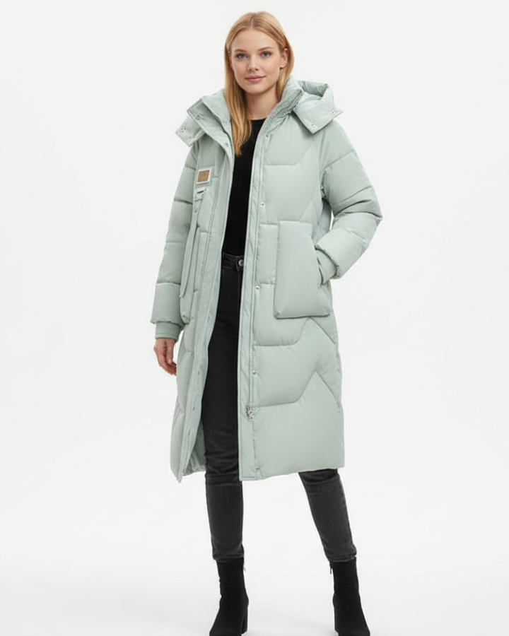 Diana Manteau Puffer Femme Long Coupe Oversize, Capuche Chaude & Style Hiver, vue 3