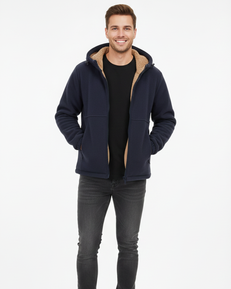 Norlan Veste Polaire Homme avec Capuche Manteau Chaud Léger à Poches Zippées Hiver, vue 3