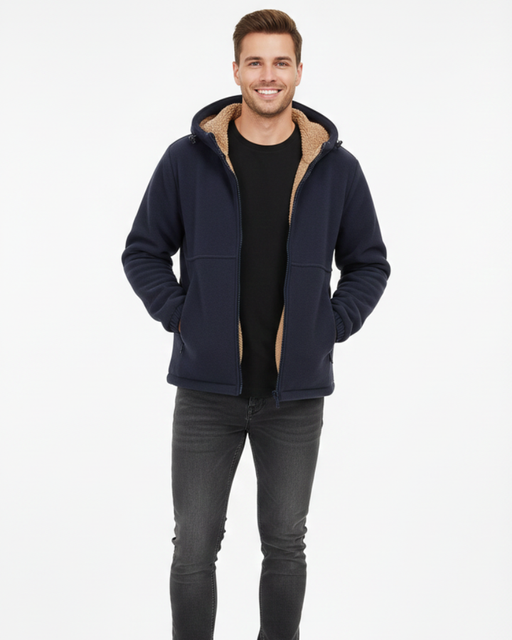 Norlan Veste Polaire Homme avec Capuche Manteau Chaud Léger à Poches Zippées Hiver, vue 3