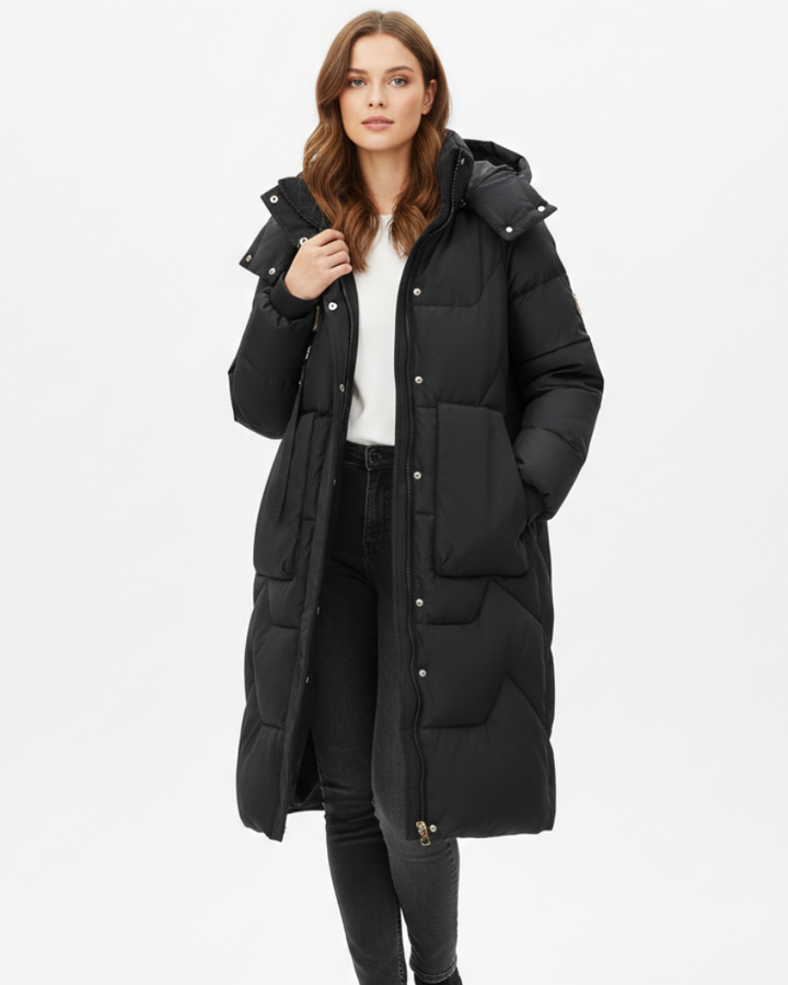 Diana Manteau Puffer Femme Long Coupe Oversize, Capuche Chaude & Style Hiver, vue 4