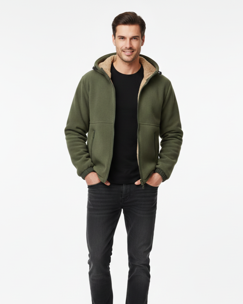 Norlan Veste Polaire Homme avec Capuche Manteau Chaud Léger à Poches Zippées Hiver, vue 2