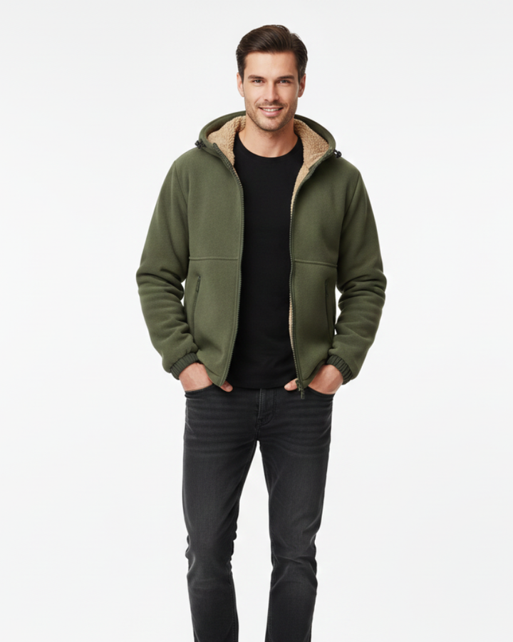 Norlan Veste Polaire Homme avec Capuche Manteau Chaud Léger à Poches Zippées Hiver, vue 2