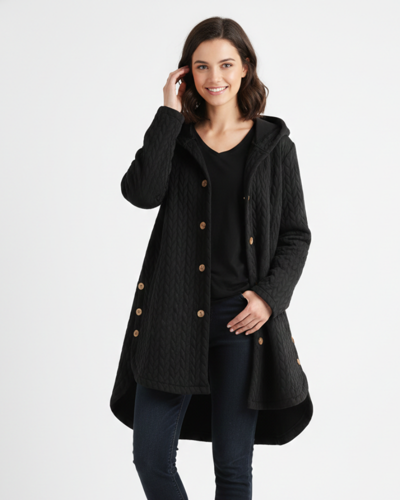 Sascha Manteau d’Hiver Veste Longue Chaude Coupe Confort avec Protection Intempéries