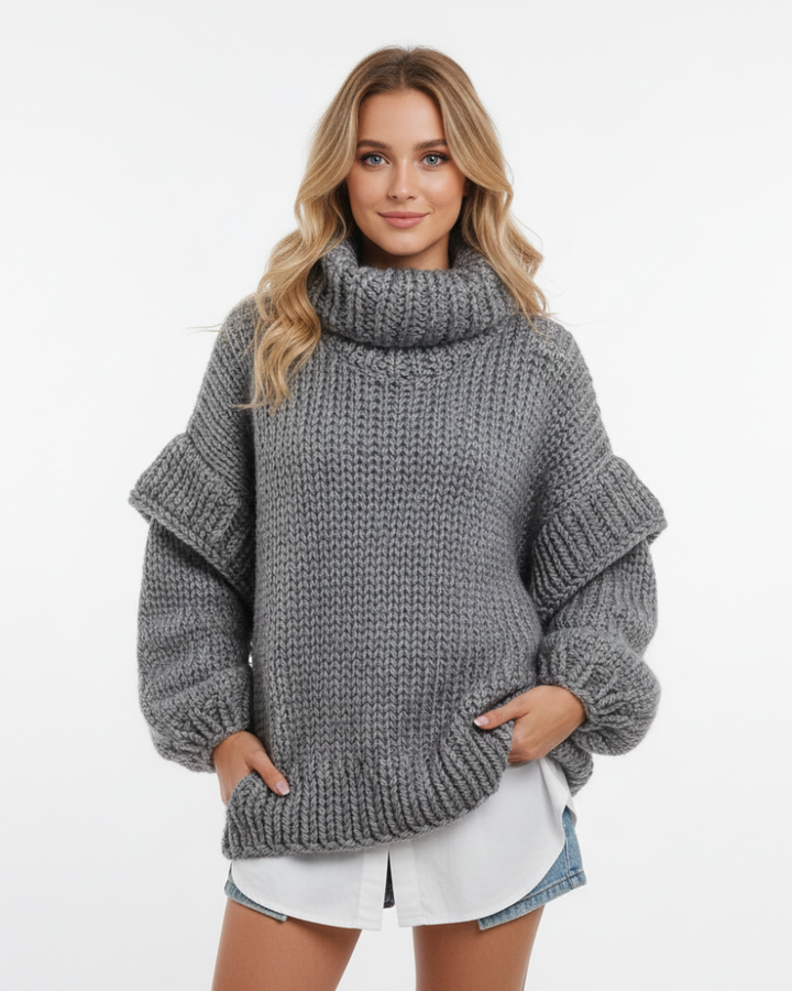 Minerva Pull Oversize Femme Robe Pull Polyvalente Coupe Relax en Tissu Doux, vue 4