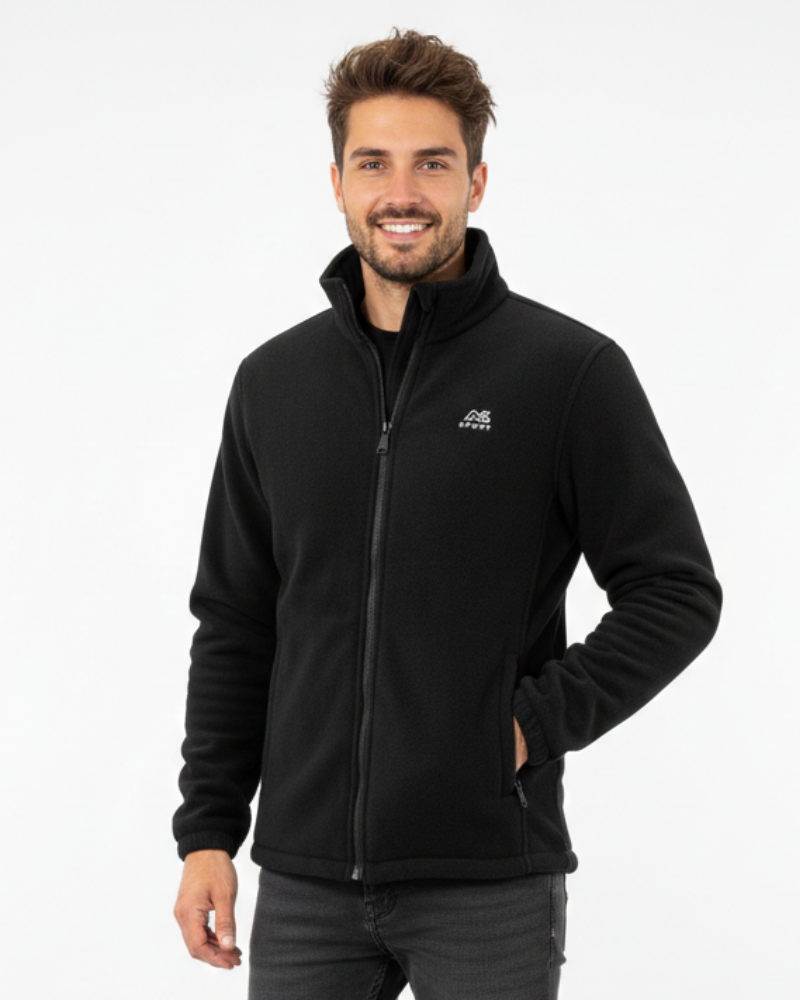 Alex Veste Fleece Unisexe Jacket Doublé Sherpa Chaud avec Col Montant & Fermeture Zippée, vue 2