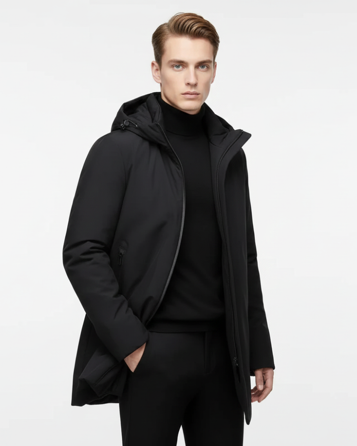 Jamiel Veste d’Hiver Homme Imperméable Manteau Coupe Regular avec Capuche Coupe-Vent, vue 2