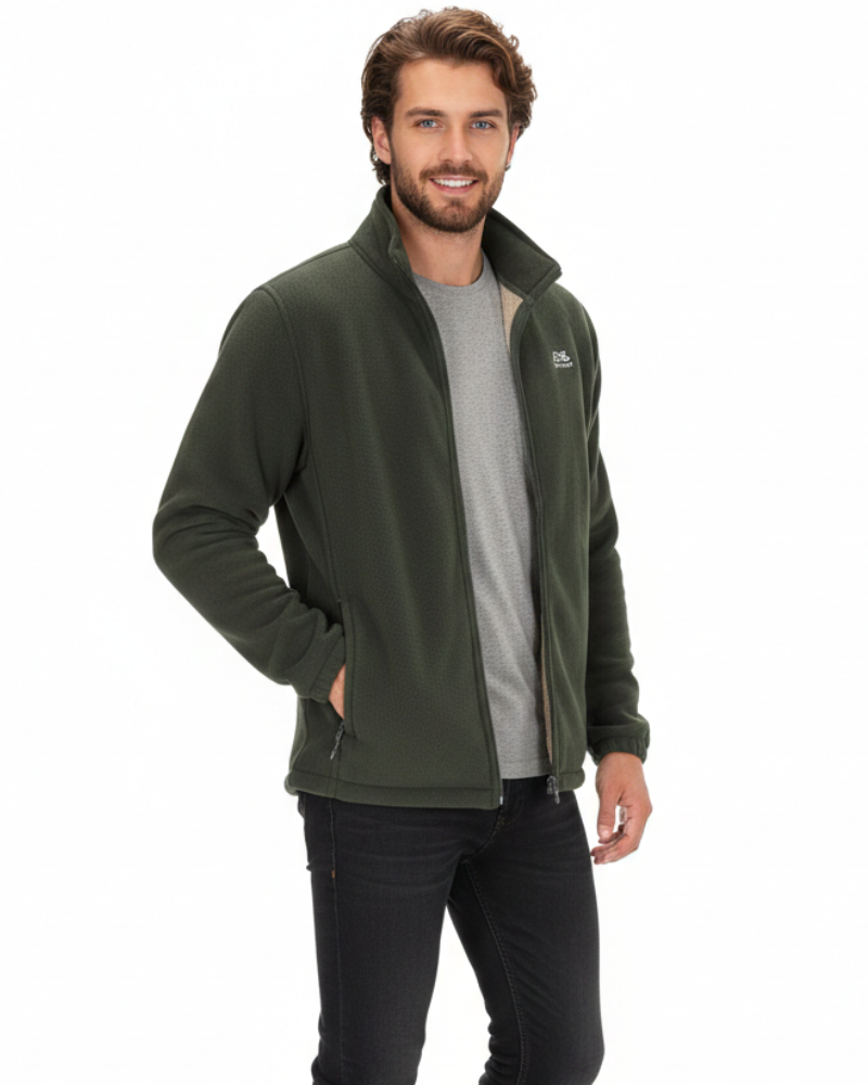 Alex Veste Fleece Unisexe Jacket Doublé Sherpa Chaud avec Col Montant & Fermeture Zippée, vue 3