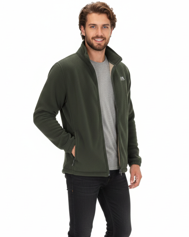 Alex Veste Fleece Unisexe Jacket Doublé Sherpa Chaud avec Col Montant & Fermeture Zippée, vue 3