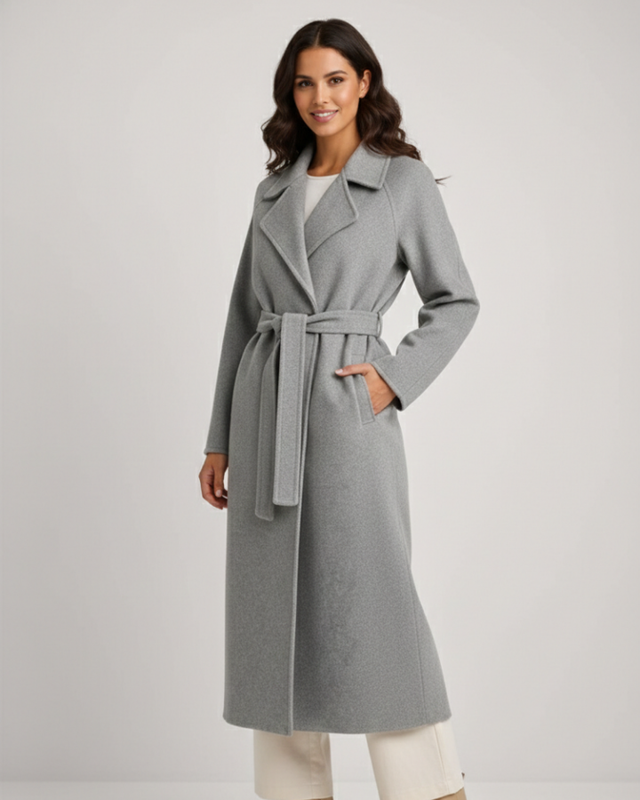 Talitha Manteau Long Femme Élégant Manteau en Laine Mélangée avec Col Revers Classique, vue 5