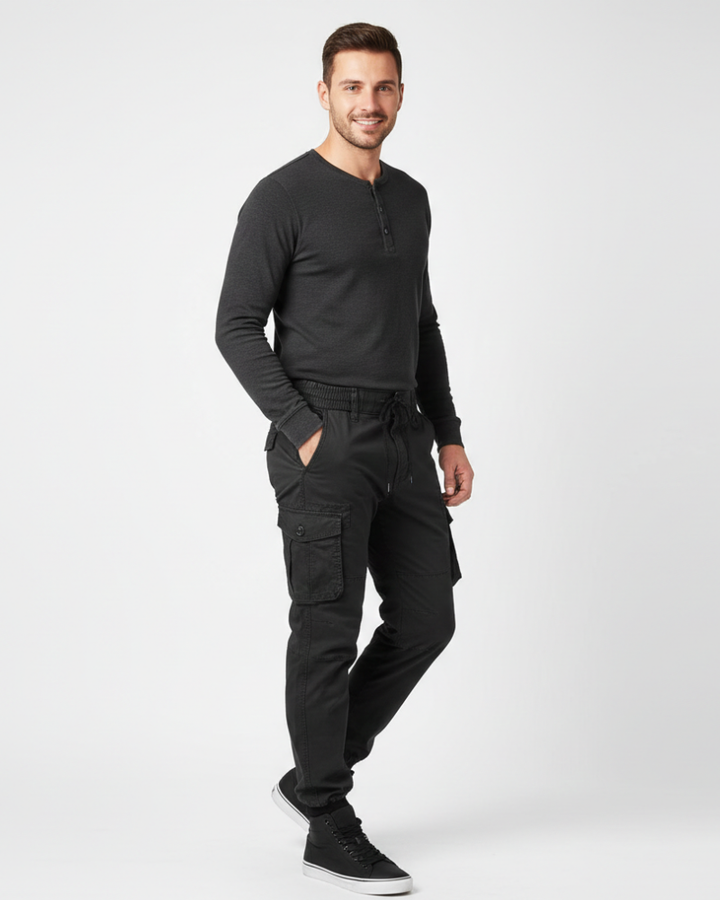 Theodore Pantalon Cargo Homme à Taille Élastique Pantalon Casual Confortable, vue 3
