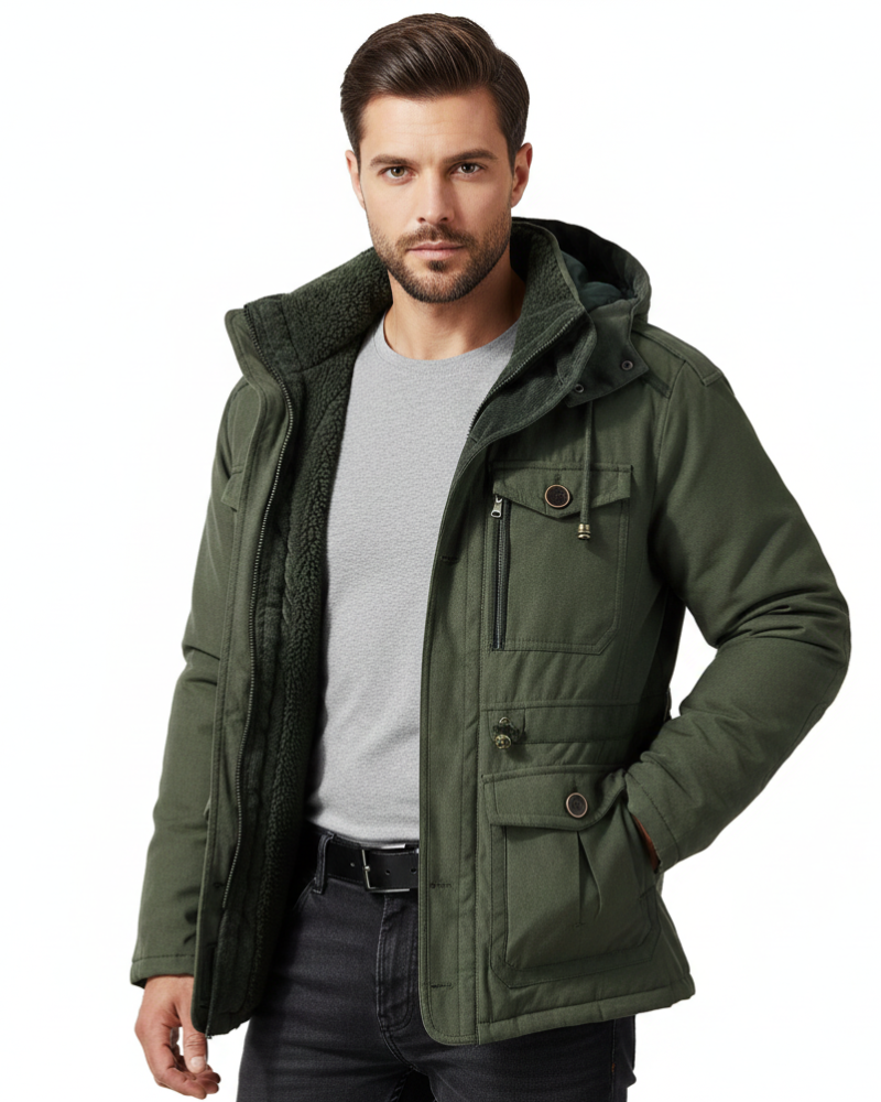 Ivan Parka Hiver Homme Veste à Capuche Style Militaire avec Grandes Poches, vue 2