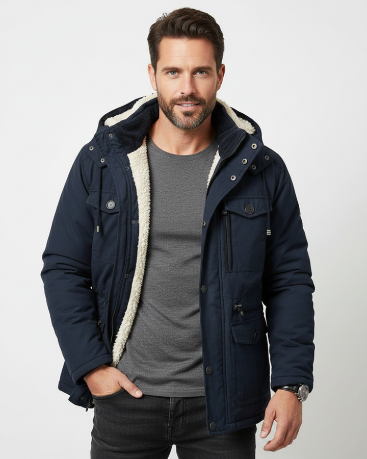 Ivan Parka Hiver Homme Veste à Capuche Style Militaire avec Grandes Poches, vue 3
