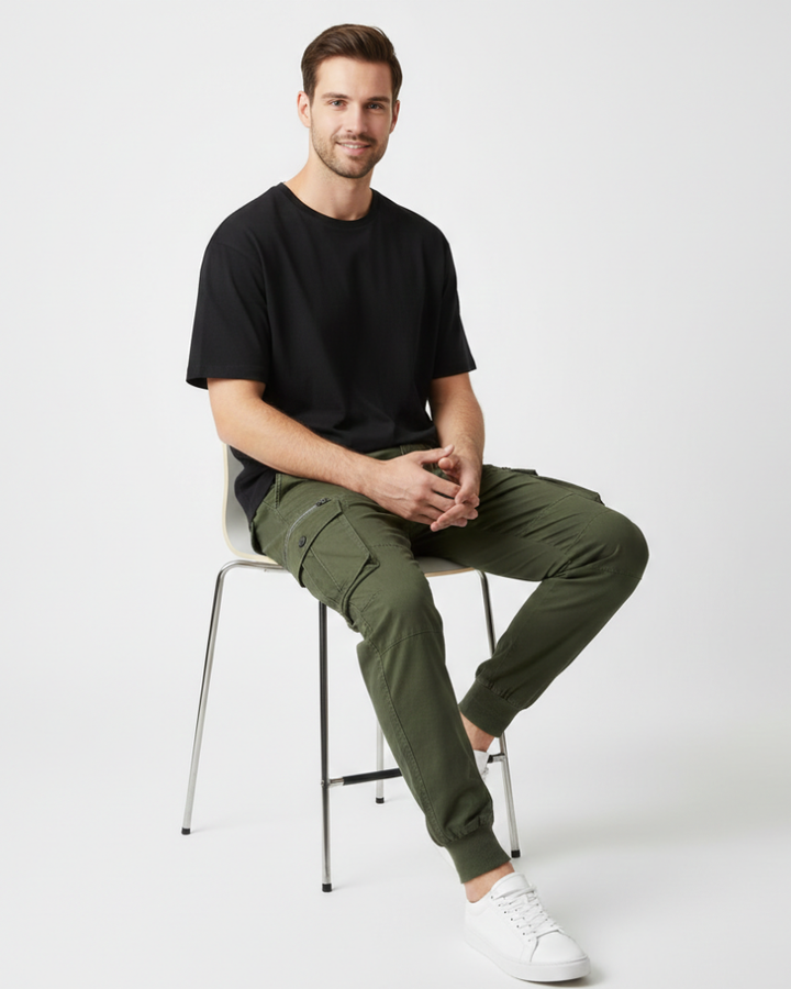 Theodore Pantalon Cargo Homme à Taille Élastique Pantalon Casual Confortable, vue 4
