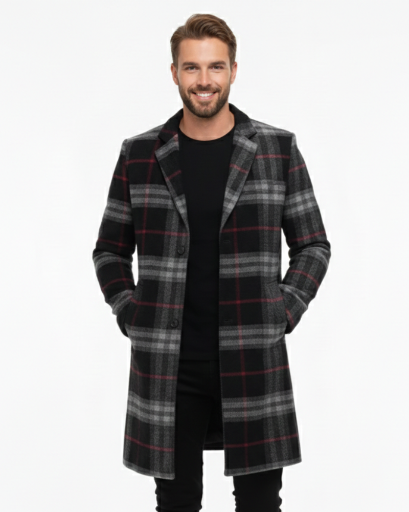 Donny Veste Homme Élégante Manteau à Motif Unique avec Fermeture Boutonnée