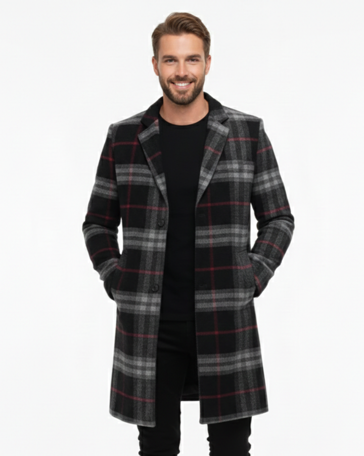 Donny Veste Homme Élégante Manteau à Motif Unique avec Fermeture Boutonnée