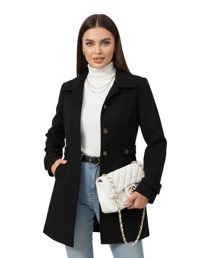 Celeste Manteau Femme Élégant Coupe Mi-Longue, Boutonnage Classique & Style Intemporel, vue 3
