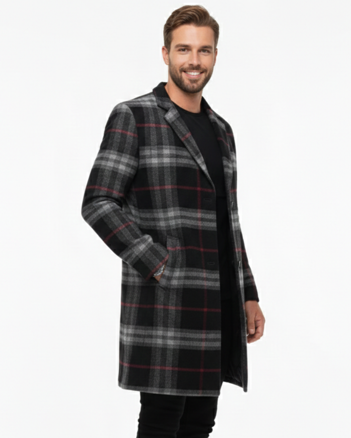 Donny Veste Homme Élégante Manteau à Motif Unique avec Fermeture Boutonnée, vue 3