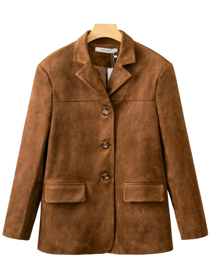 Calliope Blazer en Daim Synthétique Femme Revers Classiques, Coupe Droite & Style Élégant, vue 4
