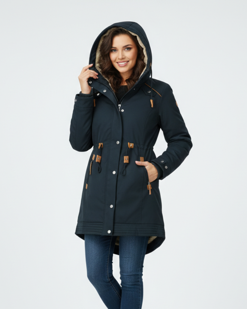 Blaire Manteau Femme Doublure Chaude, Capuche Fonctionnelle & Coupe Élégante Hiver