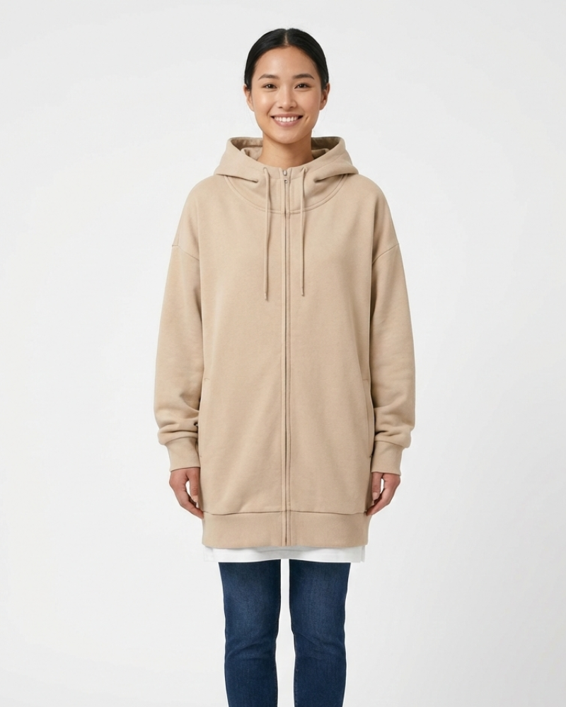Remily Sweat à Capuche Oversize Femme Zippé Hoodie Chaud avec Capuche & Coupe Confort, vue 4