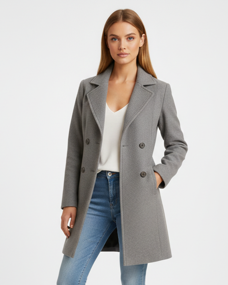 Abigail Manteau Long Femme en Laine Coupe Structurée & Élégance Intemporelle Hiver, vue 2