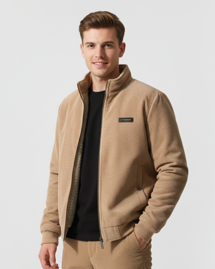 Glenn Veste Corduroy Homme Blouson Chaud Doublé Sherpa avec Coupe Confortable, vue 4