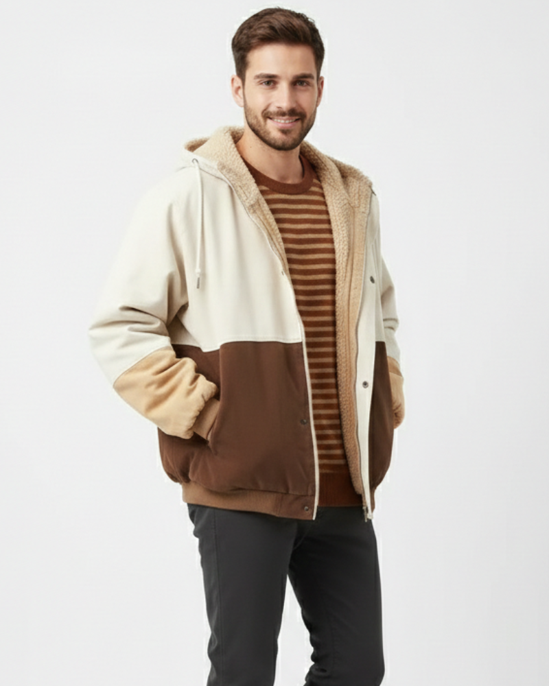 Veste Color Block Lorki pour Homme Veste Patchwork Moderne pour l’Automne et l’Hiver, vue 2