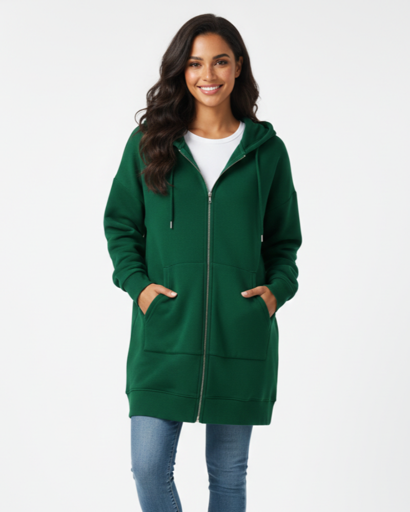 Remily Sweat à Capuche Oversize Femme Zippé Hoodie Chaud avec Capuche & Coupe Confort, vue 2