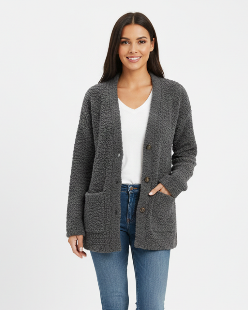 Milas Veste Pluche Femme Gilet Casual Doux Coupe Décontractée avec Poches, vue 9